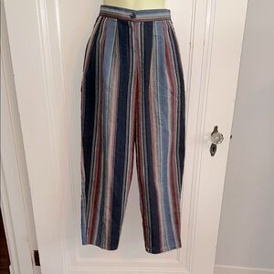 Vintage 70s/80s Robbie Sport Multi Color Madras‎ Cloth Cropped/Ankle Pants